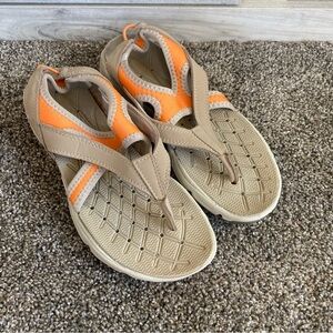 Watermates Tan Leather Orange Waterproof Sandals Trail Sports Size 5.5